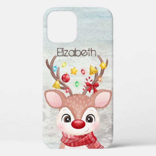 Schattige Kerst Rendieren Case-Mate iPhone Case (Achterkant)