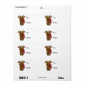 Schattige Kerst Rendieren Etiket (Full Sheet)