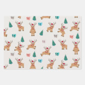 Schattige Kerst Rendieren Inpakpapier Vel (Voorkant 3)