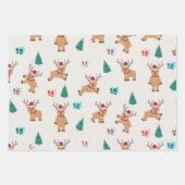 Schattige Kerst Rendieren Inpakpapier Vel (Voorkant 2)