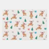 Schattige Kerst Rendieren Inpakpapier Vel (Voorkant)