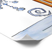 Schattige Kerst Rendieren, Jingle Bells Sneeuwvlok Poster (Hoek)