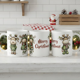 Schattige kerst rendieren koffiemok