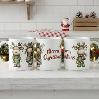 Schattige kerst rendieren koffiemok