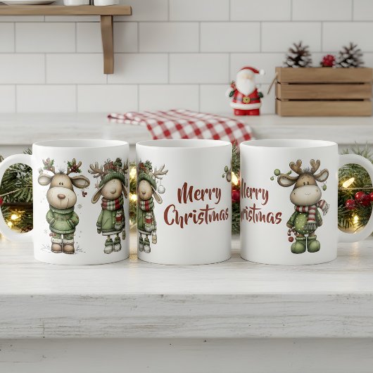 Schattige kerst rendieren koffiemok