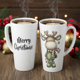 Schattige kerst rendieren latte mok