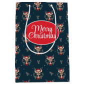 Schattige Kerst Rendieren Medium Cadeauzakje (Voorkant)