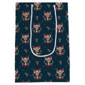 Schattige Kerst Rendieren Medium Cadeauzakje (Achterkant)