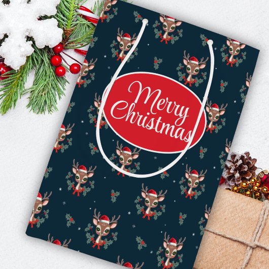 Schattige Kerst Rendieren Medium Cadeauzakje