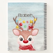 Schattige Kerst Rendieren Notitieboek (Achterkant)
