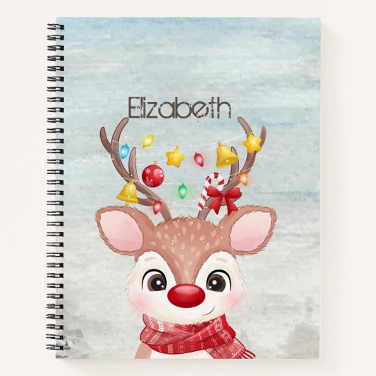 Schattige Kerst Rendieren Notitieboek (Voorkant)