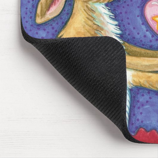 Schattige Kerst Rendieren, Romantische Kus met Mis Muismat (Hoek)