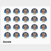 Schattige Kerst Rendieren Ronde Sticker (Vel)