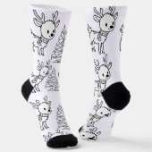 Schattige Kerst Rendieren Sokken (Gebogen)