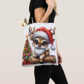 Schattige Kerst Rendieren Tote Bag (Dichtbij)