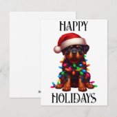 Schattige Kerst-Rottweiler  Feestdagenkaart (Voorkant / Achterkant)