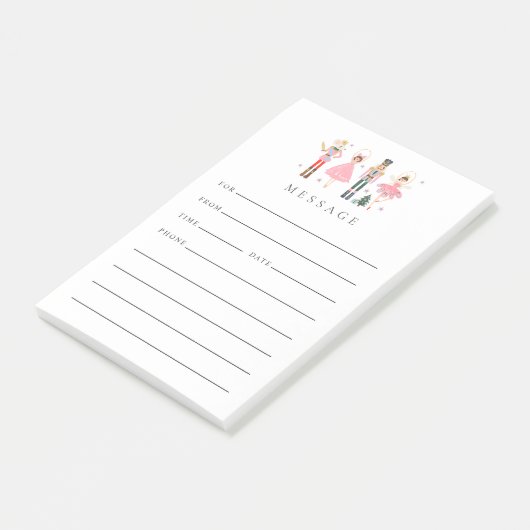 Schattige Kerst Roze Notenkraker Desk Bericht Post-it® Notes (Schuin)