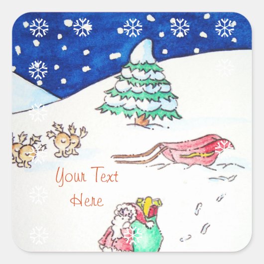 Schattige kerst santa Sticker (Voorkant)