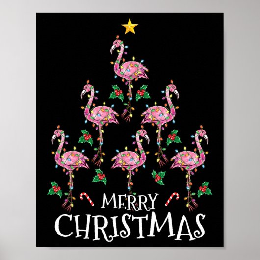 Schattige Kerst Shirt Vrouwen Kinder Meisjes Flami Poster (Voorkant)
