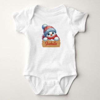 Schattige Kerst Sneeuwman Baby Bodysuit