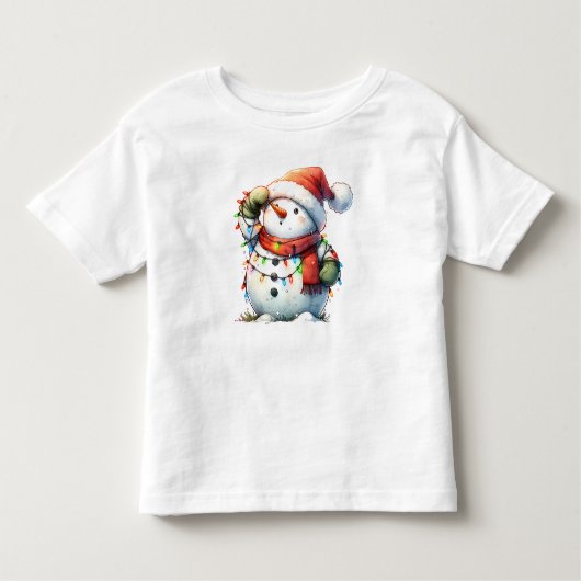 Schattige Kerst Sneeuwman Baby Bodysuit (Voorkant)