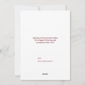 Schattige kerst sneeuwman genieten van warme choco feestdagenkaart (Achterkant)