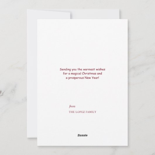 Schattige kerst sneeuwman genieten van warme choco feestdagenkaart (Achterkant)