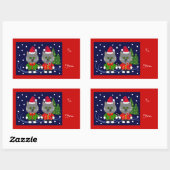 Schattige Kerst sticker met katten (Vel)