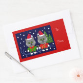 Schattige Kerst sticker met katten (Envelop)