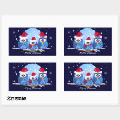 Schattige Kerst sticker met Uilen (Vel)