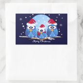 Schattige Kerst sticker met Uilen (Tas)