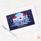 Schattige Kerst sticker met Uilen (Envelop)