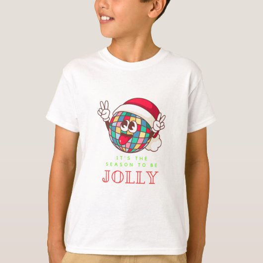 Schattige Kerst T-shirt voor kinderen: Jolly en Br (Voorkant)