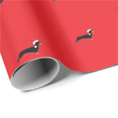 schattige kerst teckel cadeaupapier (Rol Hoek)