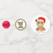 Schattige Kerst Teddybeer Confetti (Achterkanten)