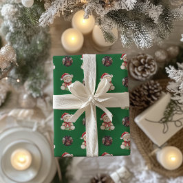 Schattige Kerst Teddybeer Custom Foto Cadeaupapier