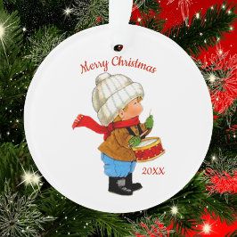 Schattige kerst tot drummer jongen acryl Ornament