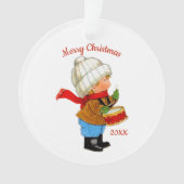 Schattige kerst tot drummer jongen acryl Ornament (voorkant)