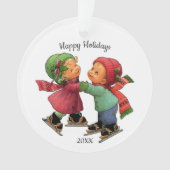 Schattige Kerst Tots Schaatsen Acryl Ornament (voorkant)