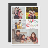 schattige kerst typografie 4 foto collage (Voorkant / Achterkant)