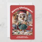 Schattige kerst Uil Baking Cookie Schattige Cosy R Feestdagenkaart (Voorkant)