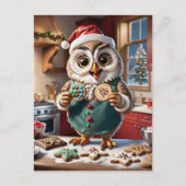 Schattige kerst uil vakantie Cookie Exchange Feestdagenkaart (Voorkant)