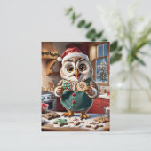 Schattige kerst uil vakantie Cookie Exchange Feestdagenkaart (Staand voorkant)