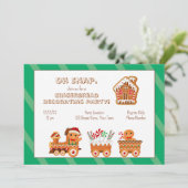 Schattige kerst uitnodiging van peperkoek (Staand voorkant)