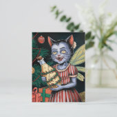 Schattige kerst vampier fee briefkaart (Staand voorkant)