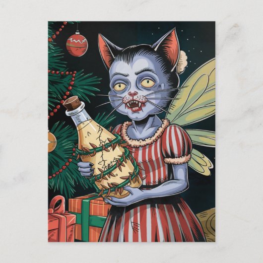 Schattige kerst vampier fee briefkaart (Voorkant)
