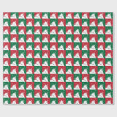 Schattige kerst van geiten in rode en groene Tegel Cadeaupapier (Vlak)