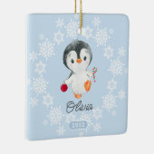 Schattige kerst van Penguin Girls Keramisch Ornament (Rechts)