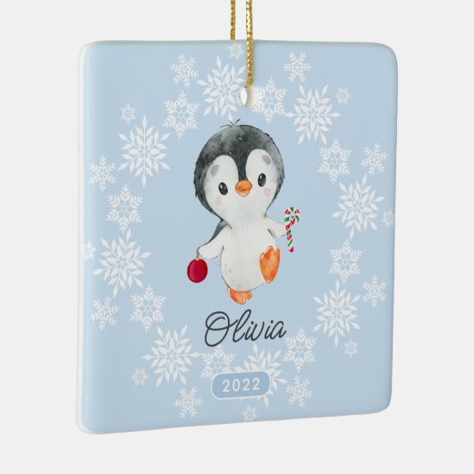 Schattige kerst van Penguin Girls Keramisch Ornament (Rechts)