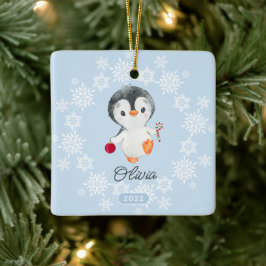 Schattige kerst van Penguin Girls Keramisch Ornament